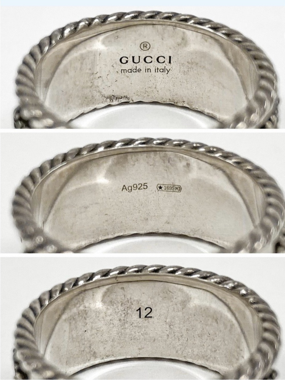 GUCCI MARMONT WIDE GG SILVER RING - Picture 5 of 5